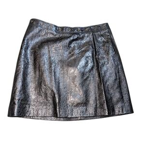 Versus by Gianni Versace  Leather Skirt IT 46/US 10 Vintage 90s Made in Italy